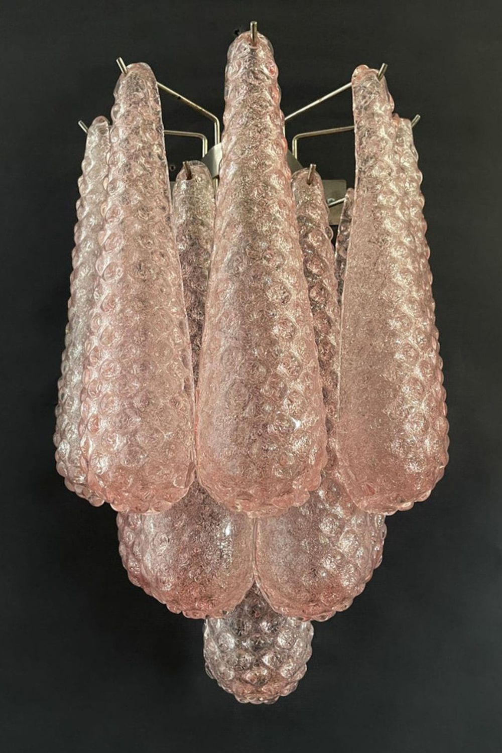 1970s Pink Art Glass Petal Wall Lamp - view 5 | morylighting