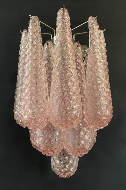 1970s Pink Art Glass Petal Wall Lamp - view 5 | morylighting