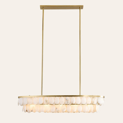 Solene Alabaster Linear Chandelier 45"