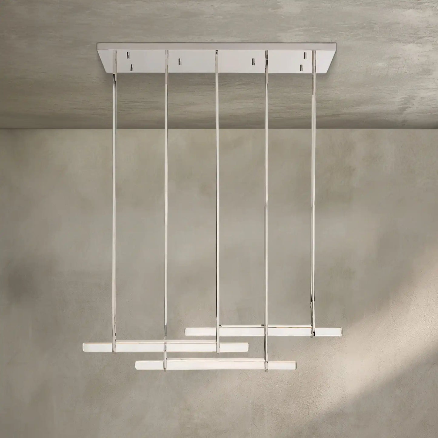 Auburn Crystal Triple Bar Linear Chandelier
