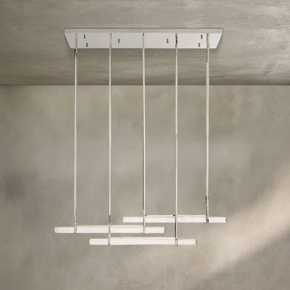 Auburn Crystal Triple Bar Linear Chandelier