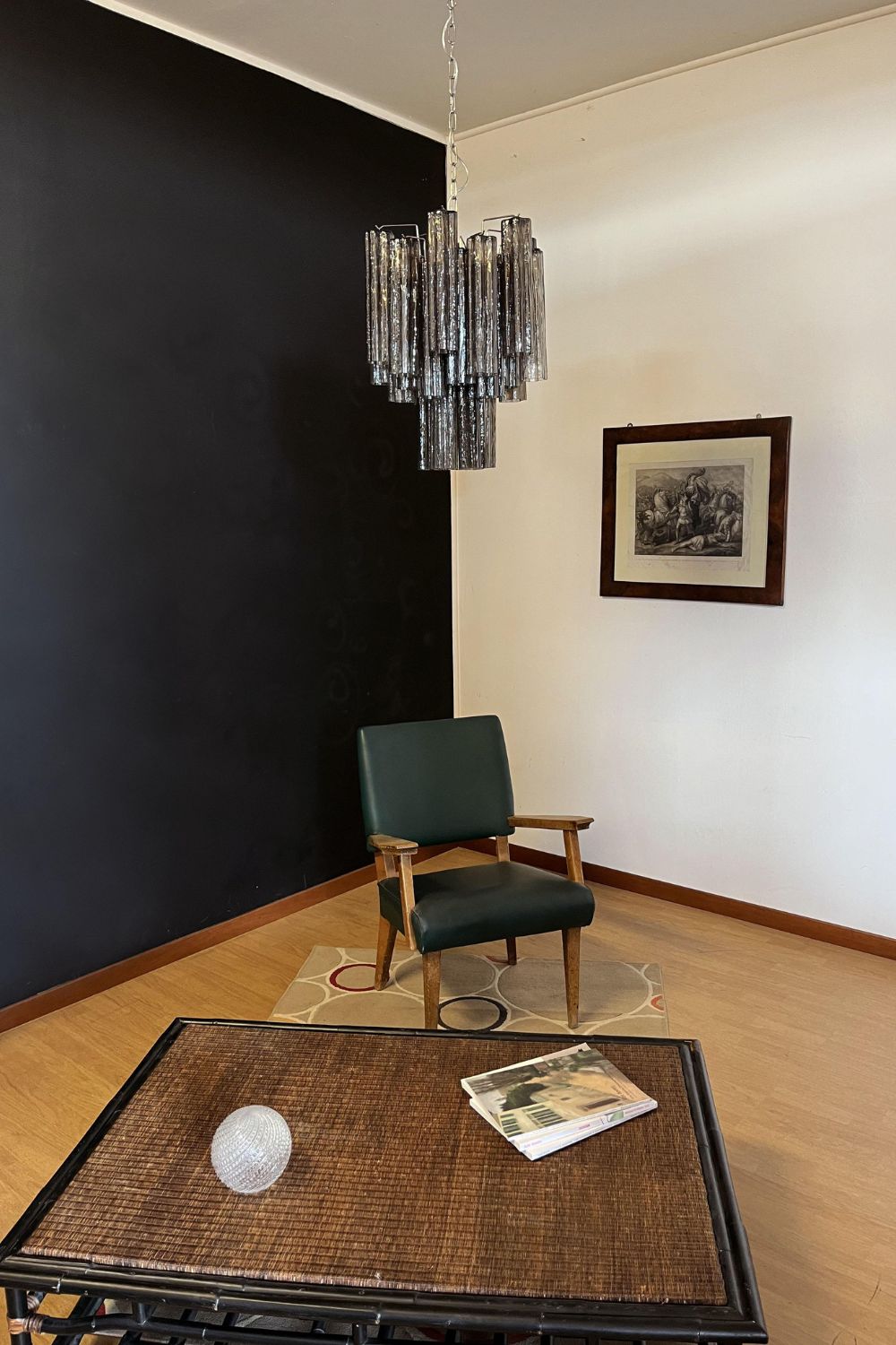 Vintage Smoked Glass Tube Chandelier - view 3 | morylighting