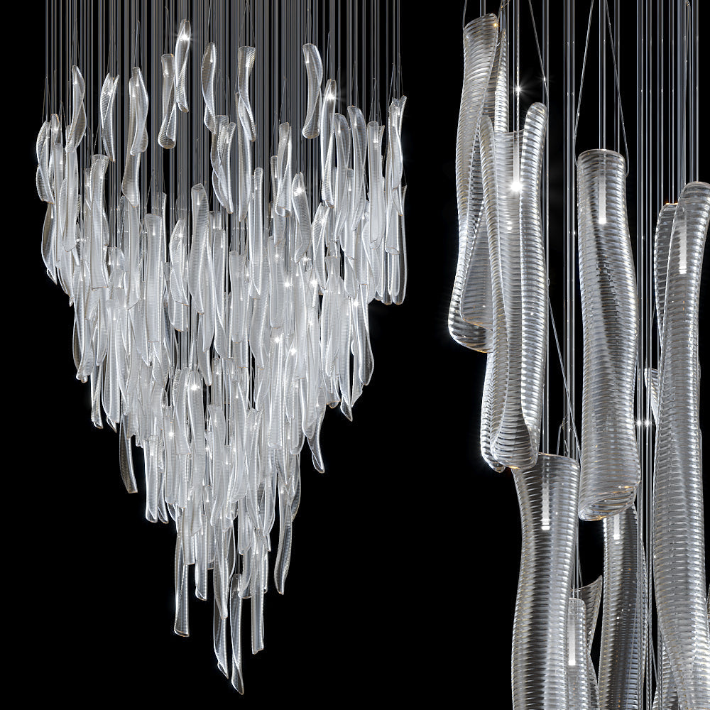 Linear Tube Cluster Chandelier