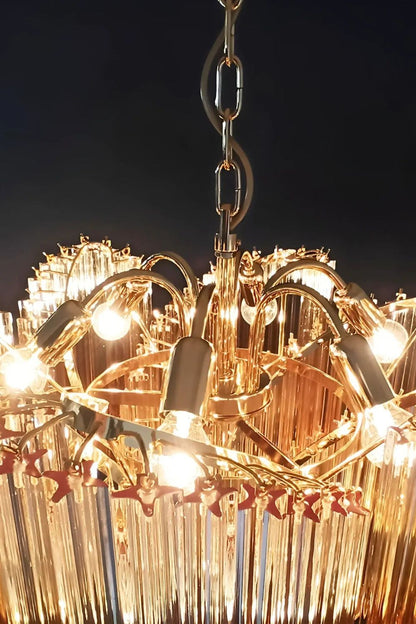 Shaded Amber Art Crystal Prism Chandelier - view 14 | morylighting