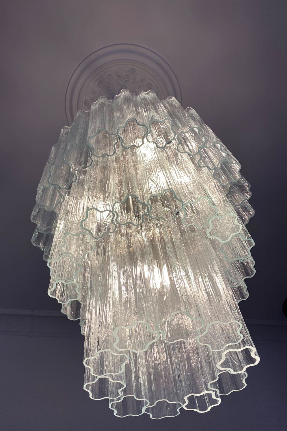 52-Tube Clear Art Glass Chandelier - view 8 | morylighting