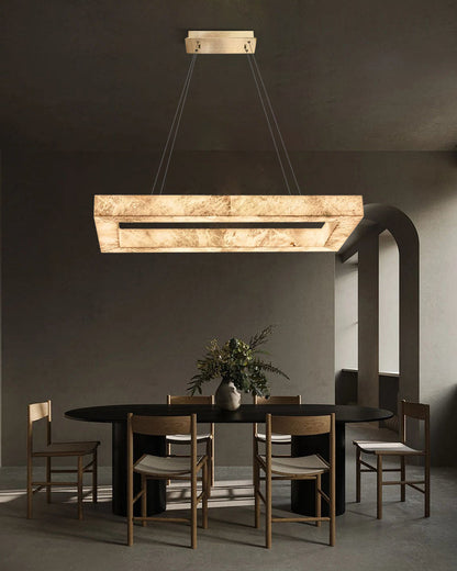 Square/Rectangle Large Alabaster Chandelier, 20" 24" 32" 40" 58" 60" 71" 79" Dia