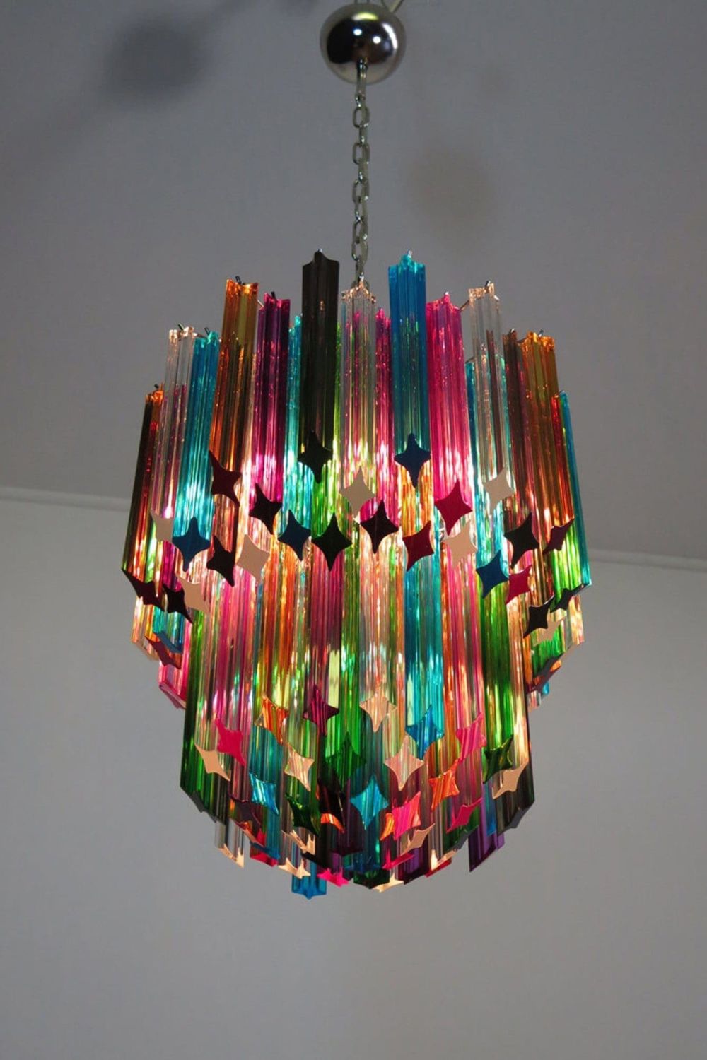 Quadridri Multicolor Prism Chandelier - view 4 | morylighting