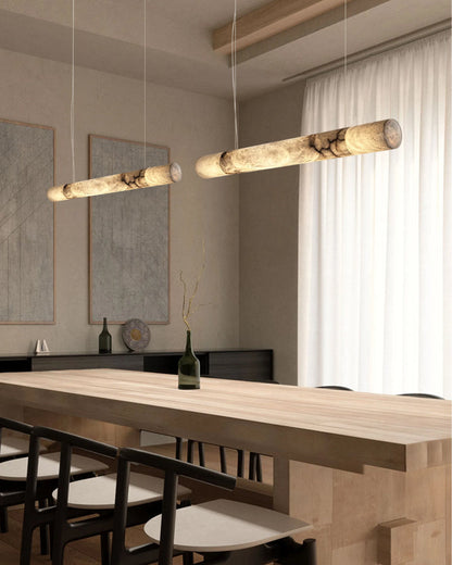 Minimalist Long Cord Ceiling Pendant Alabaster Lighting