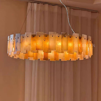 Halo Round Alabaster Chandelier