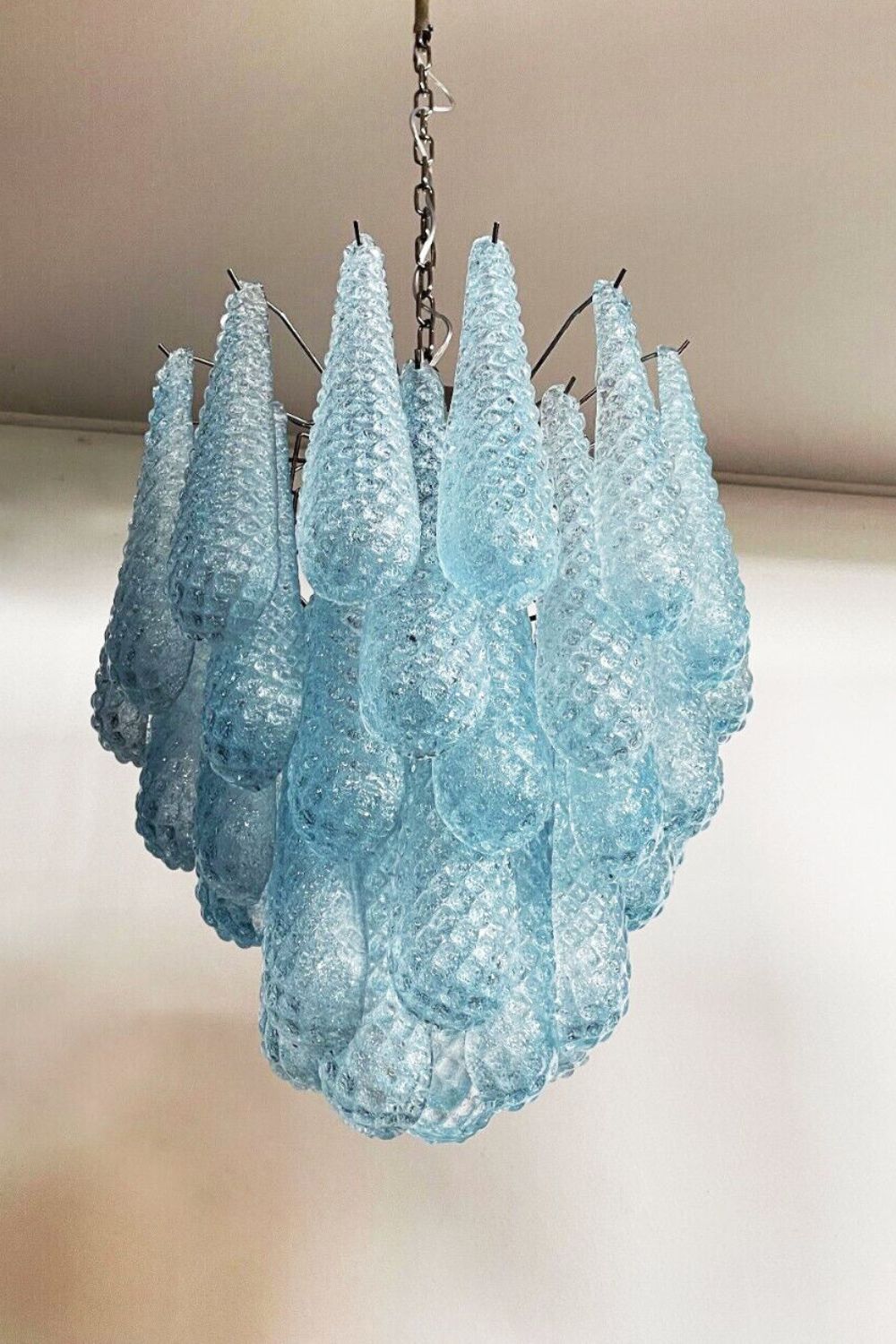 Vintage Italian Blue Art Teardrop Chandelier - view 9 | morylighting