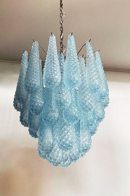 Vintage Italian Blue Art Teardrop Chandelier - view 9 | morylighting