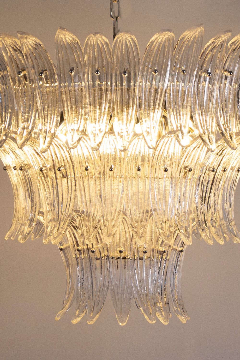 Italian Art Glass Palm Leaf Chandelier - view 8 | morylighting