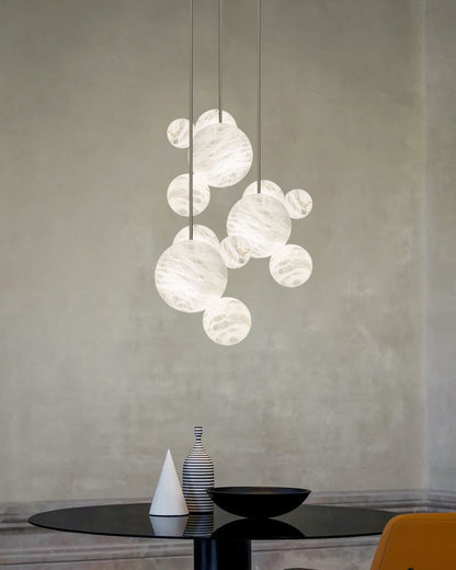 Minimalist Antique Alabaster Cluster Pendant Light Fixtures 6" Wide