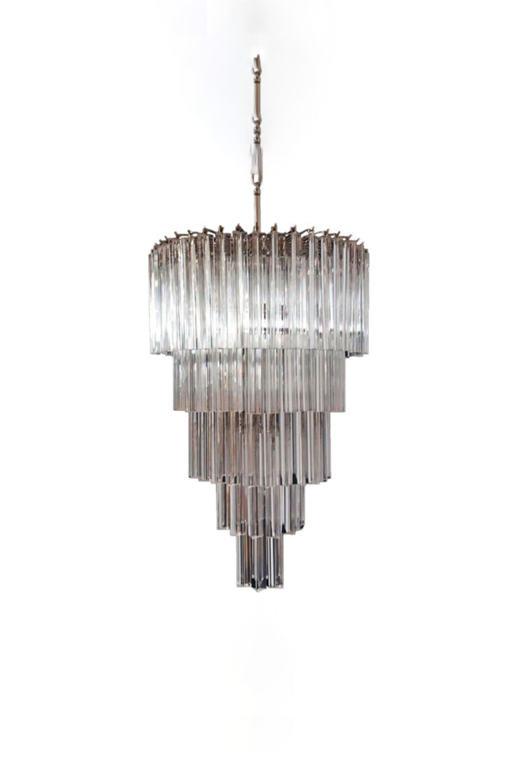 Transparent Art Glass Prism Tiered Chandelier | morylighting