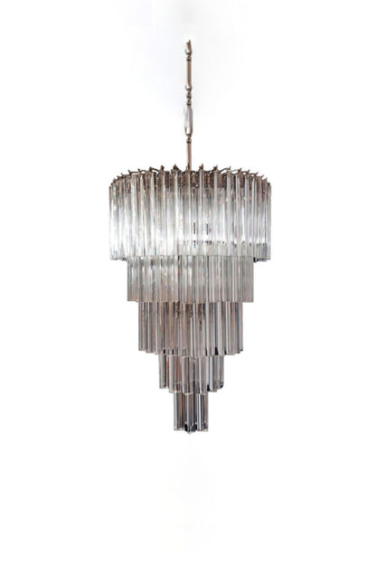 Transparent Art Glass Prism Tiered Chandelier | morylighting