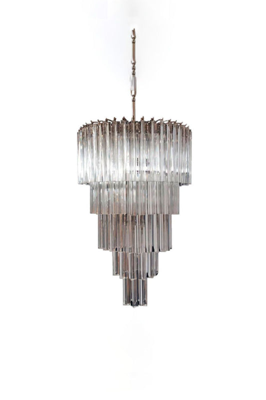 Transparent Art Glass Prism Tiered Chandelier | morylighting