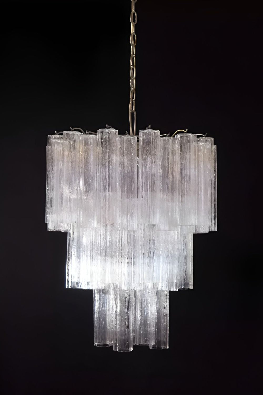 Art Venetian Clear Glass Tube Chandelier - view 8 | morylighting
