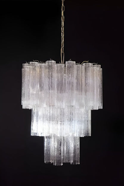 Art Venetian Clear Glass Tube Chandelier - view 8 | morylighting