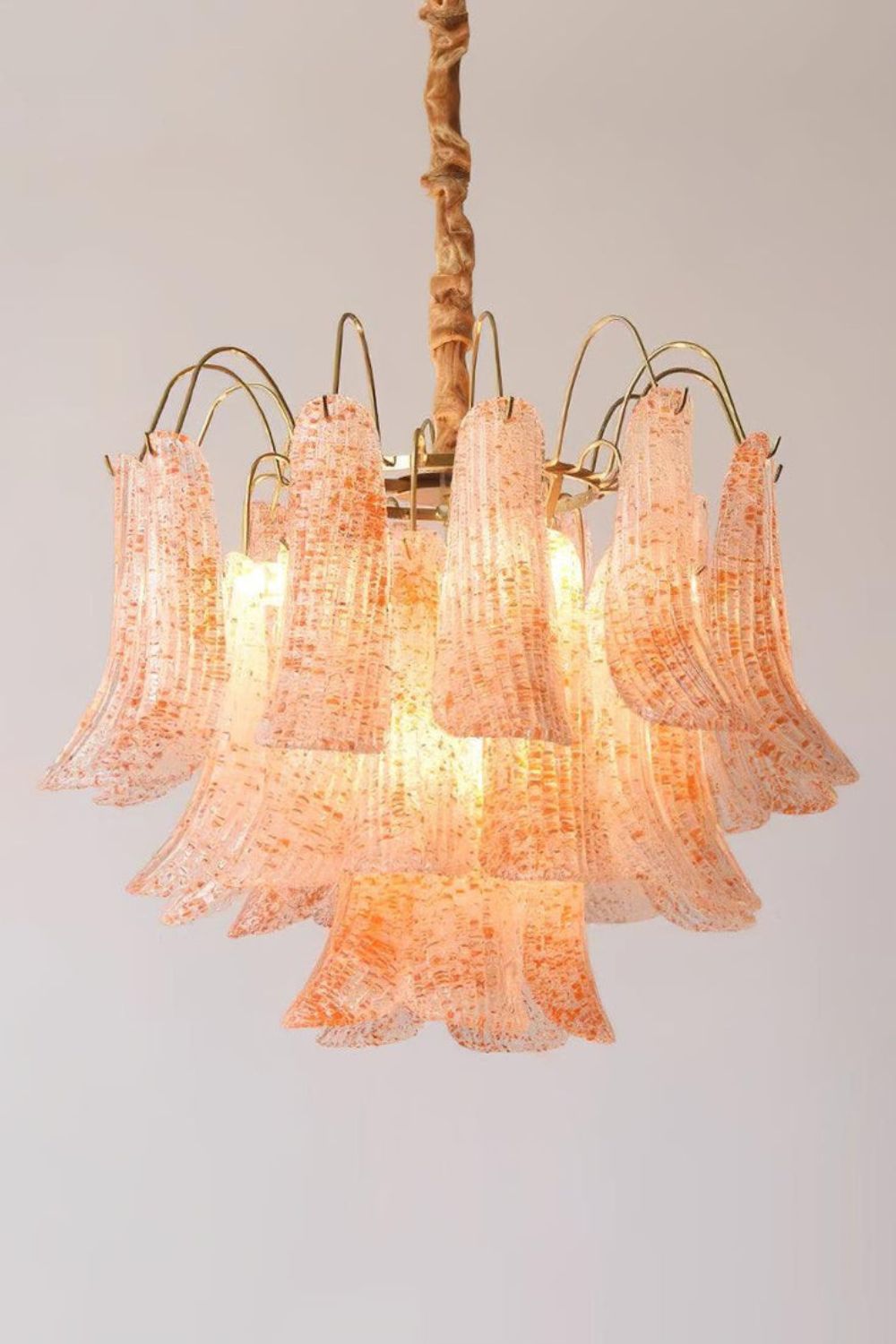 Mazzega Art Petal Stained Glass Chandelier - view 3 | morylighting