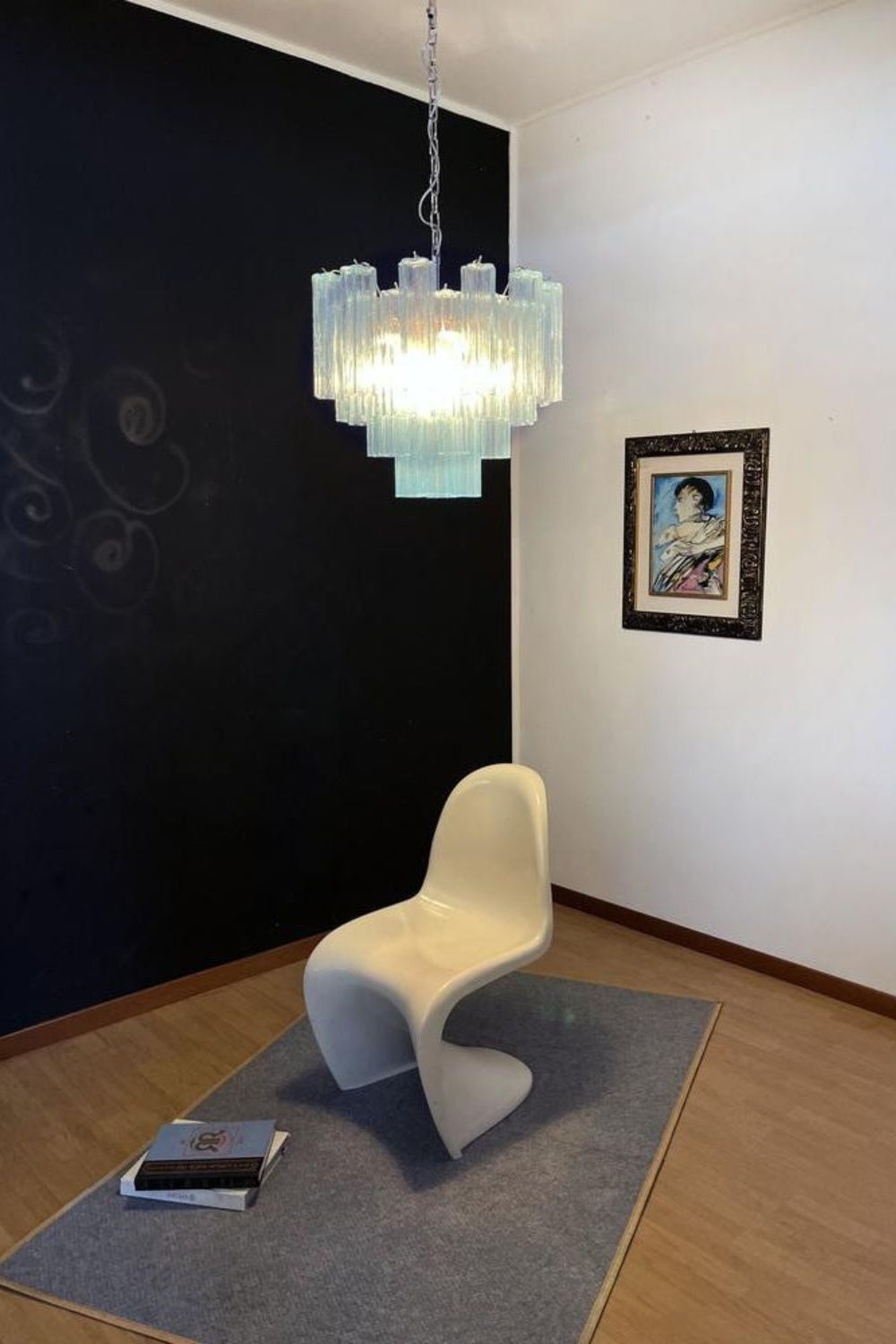 1990s Art blue glass tube chandelier - view 4 | morylighting