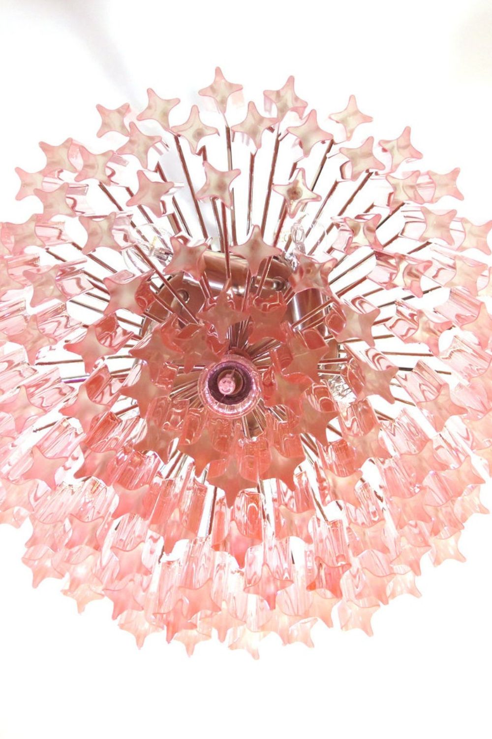 Venetian Pink Crystal Tube Art Chandelier - view 10 | morylighting