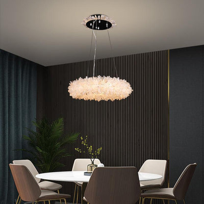 Derek Modern Rock Quartz Crystal Cluster Halo Chandelier - morylighting