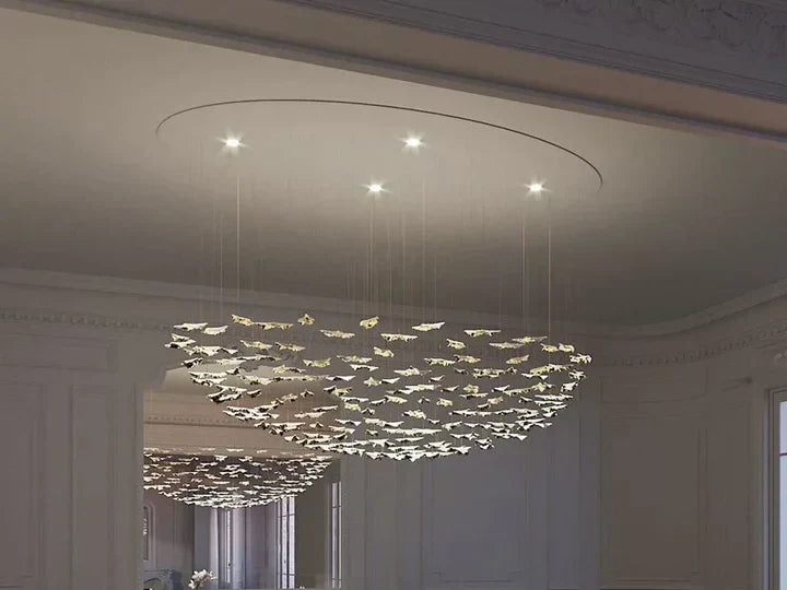 New Postmodern Round/Oval 84/102/170/192 Leaves Art Design Chandelier