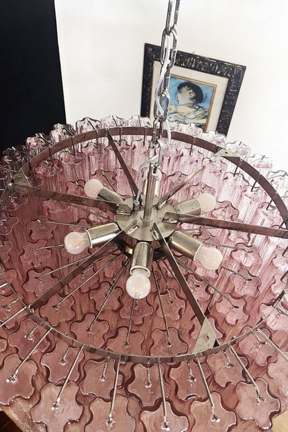 Pink Art Glass Tube Chandelier - view 8 | morylighting