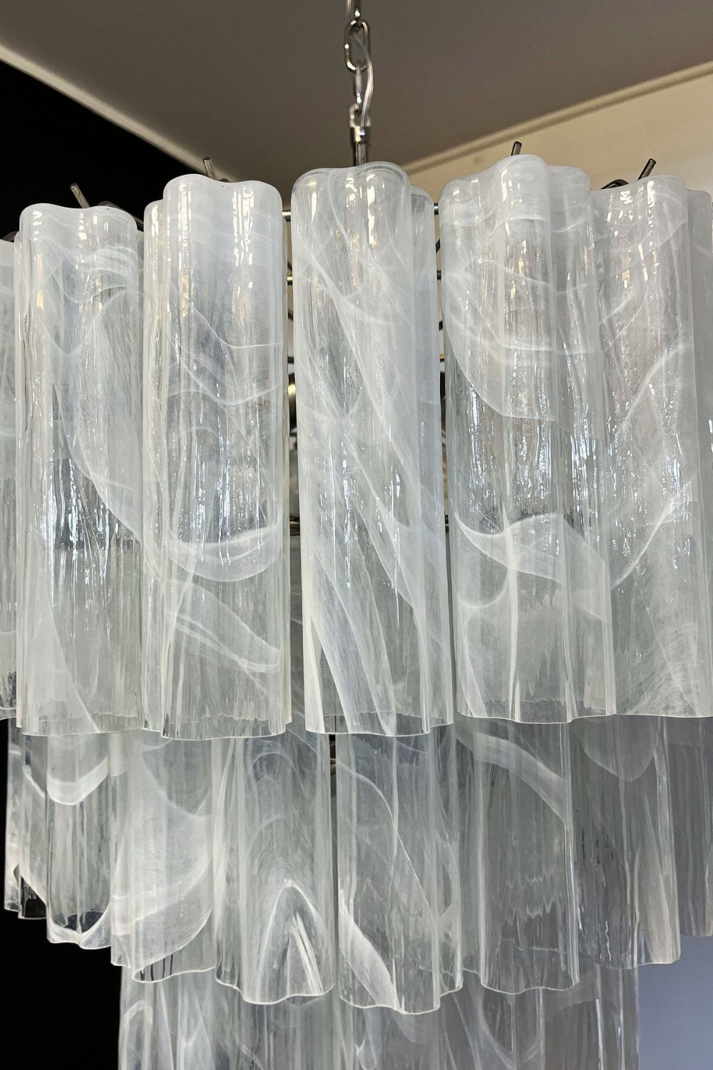 Art White Glass Tube Chandelier – 78 Pieces - view 13 | morylighting