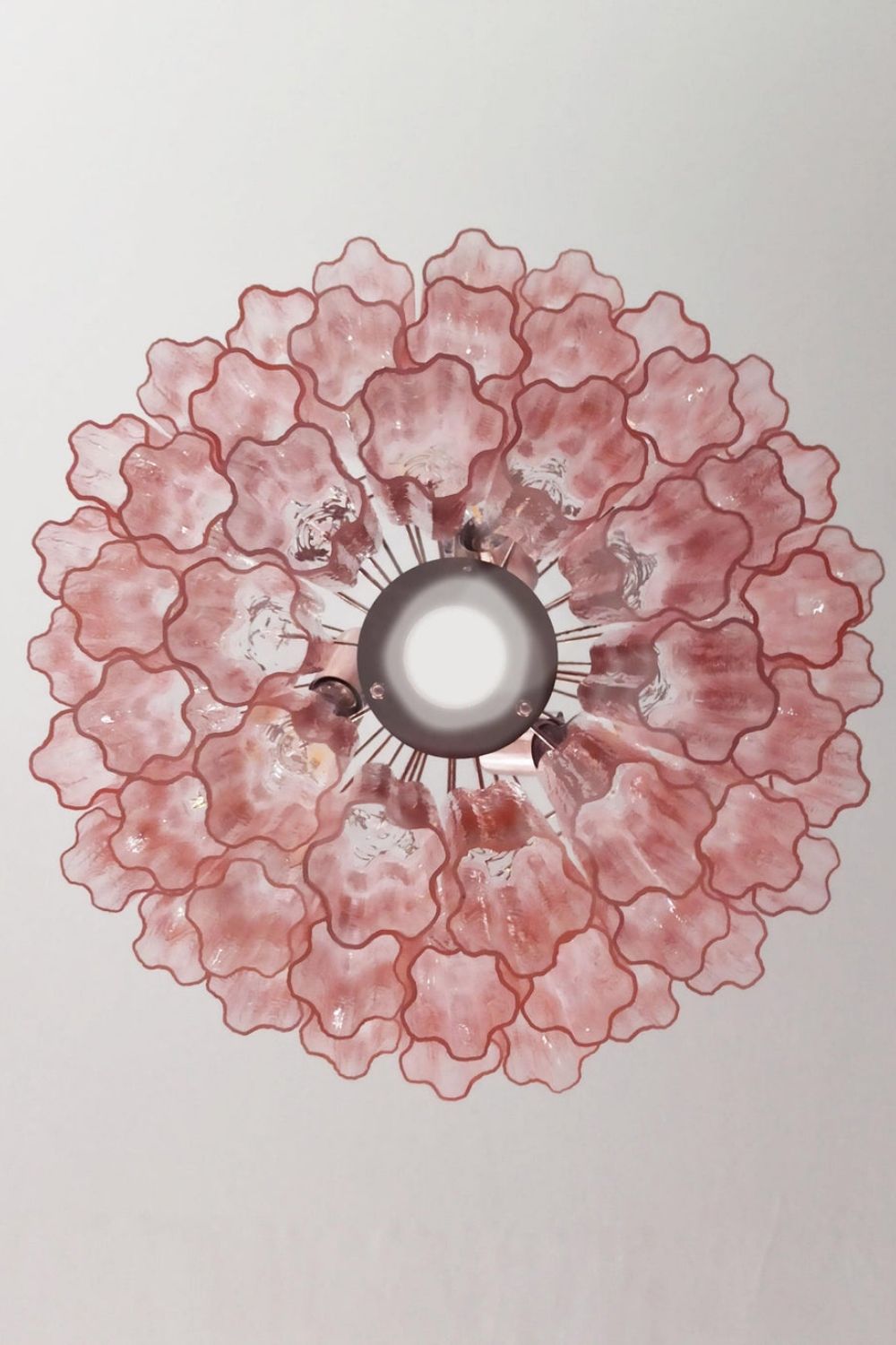 Art light pink glass tube chandelier - view 14 | morylighting