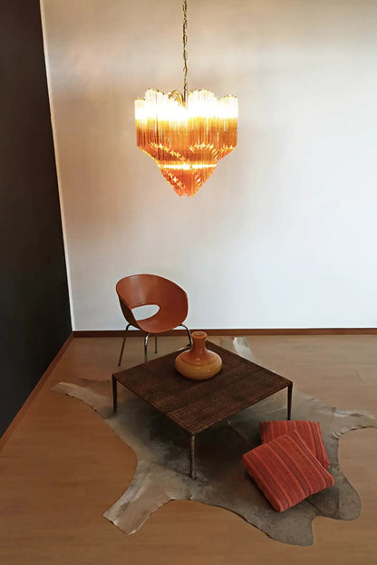 Shaded Amber Art Crystal Prism Chandelier - view 16 | morylighting