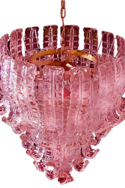 Art pink glass Felci chandelier - view 10 | morylighting