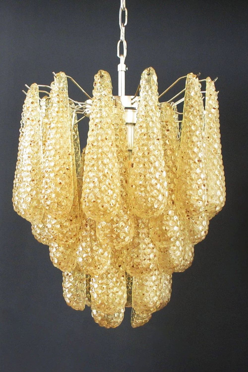 Art Handcrafted Golden Glass Chandelier - view 6 | morylighting