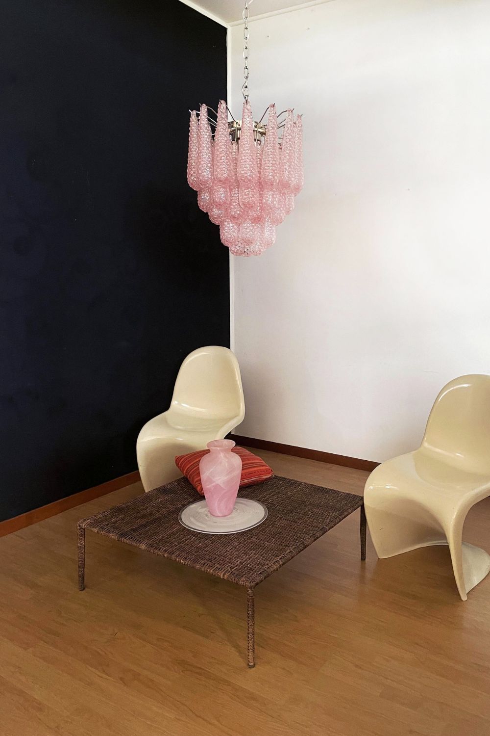 Pink Art Glass Teardrop Chandelier - view 6 | morylighting