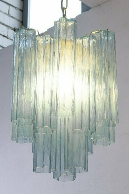 Retro Suspension Lamp with Blue Art Glass Tubes - view 4 | morylighting