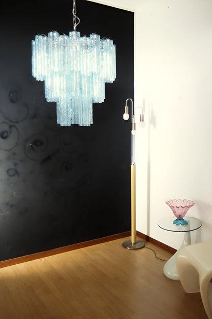 Three-tier Art Venetian blue glass chandelier - view 4 | morylighting