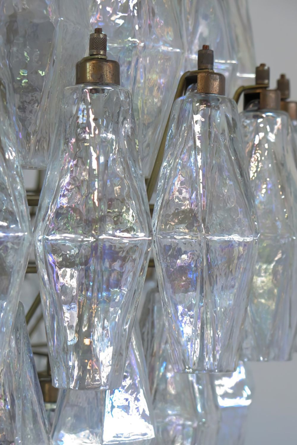 spherical Clear Art Polyhedron Glass Chandelier - view 12 | morylighting