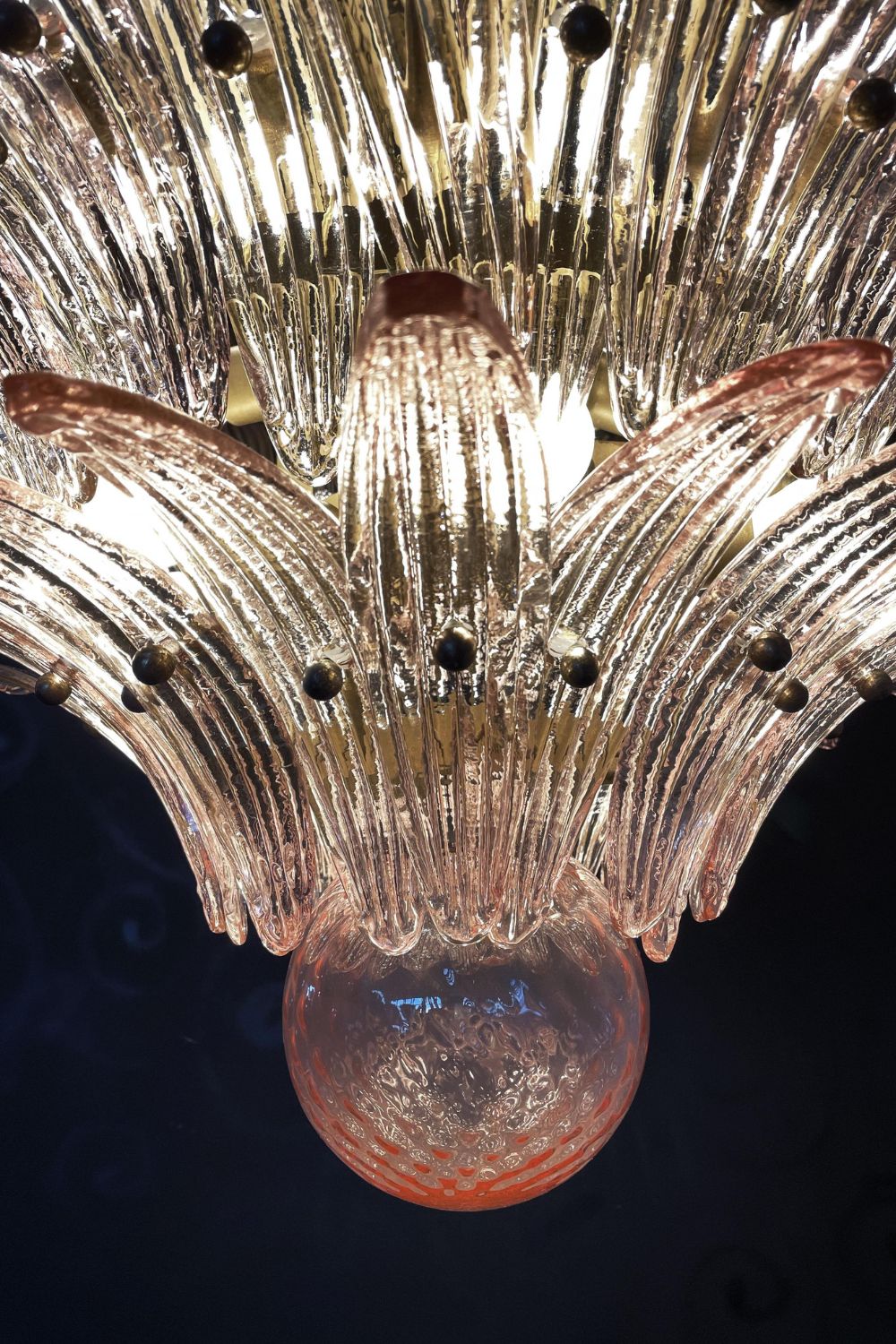 Art Four-tier pink glass palm leaf chandelier - view 13 | morylighting