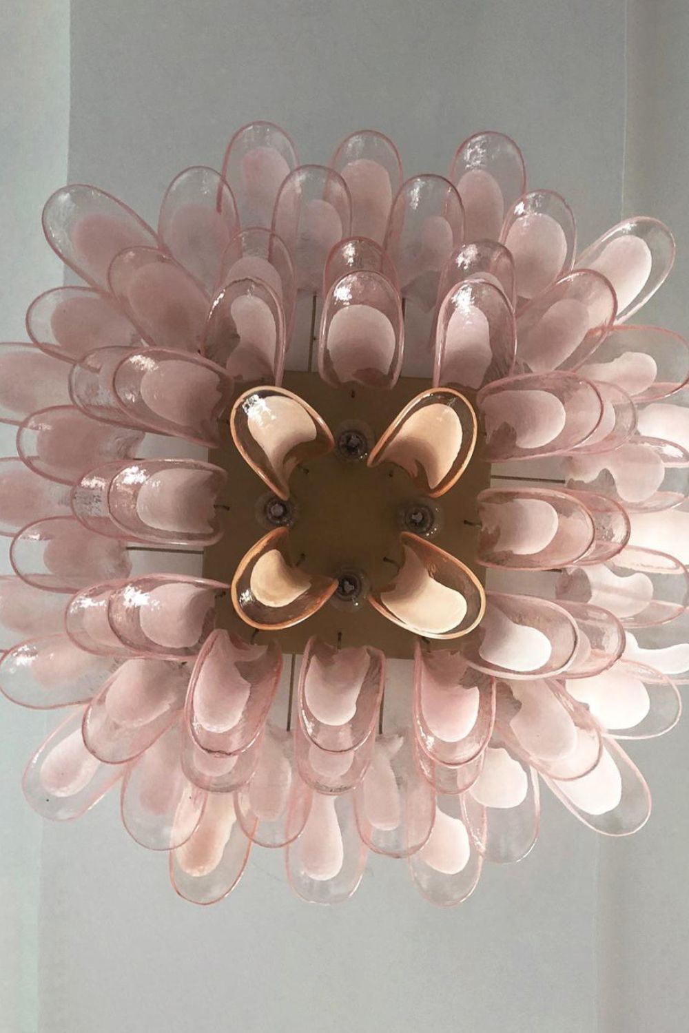 1990s Italian Art Pink Flower Chandelier - view 7 | morylighting