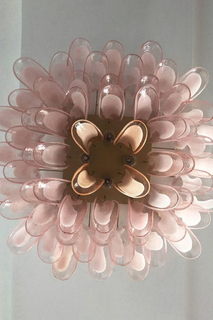 1990s Italian Art Pink Flower Chandelier - view 7 | morylighting