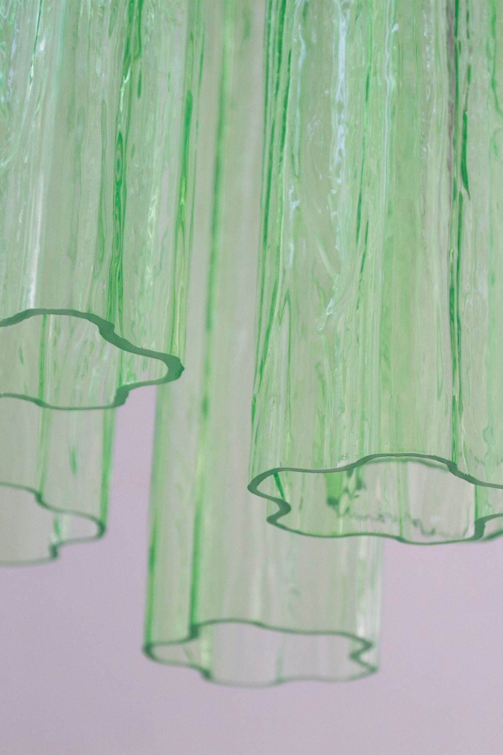 Italian Green Glass Tube Chandelier - view 10 | morylighting