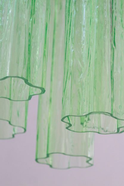 Italian Green Glass Tube Chandelier - view 10 | morylighting