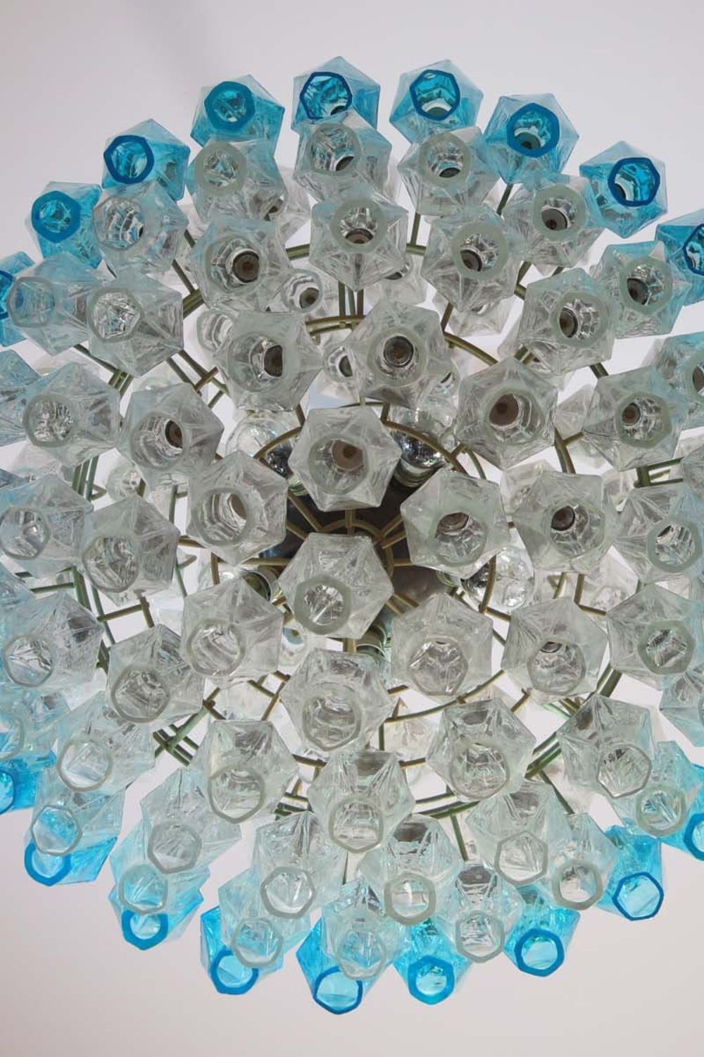 Blue and clear Art glass spherical chandelier - view 9 | morylighting