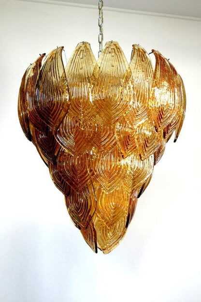 Art Style Amber Felci Glass Chandelier - view 7 | morylighting
