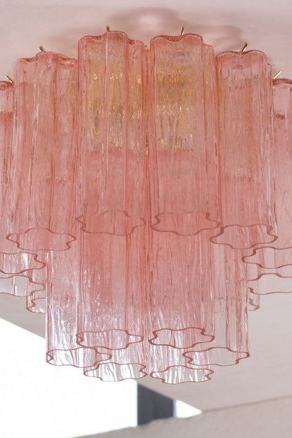 Vintage Pink Murano Tronchi Glass Ceiling Light - view 6 | morylighting