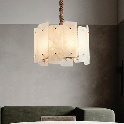 Lorry Alabaster Round Chandelier 20" 31"