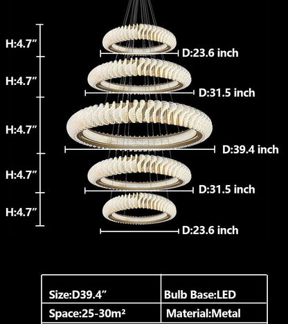 Morylighting Grand Luminous Multi-Layer Ring Chandelier - Background Shot