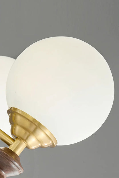 Vintage Globe Walnut Wood Chandelier - view 12 | morylighting