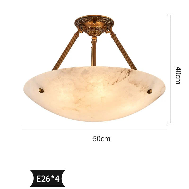 Vintage Round Alabaster Ceiling Lamp