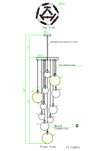 Moonshade Natural Marble Pendant Light Fixture Customized Canopy